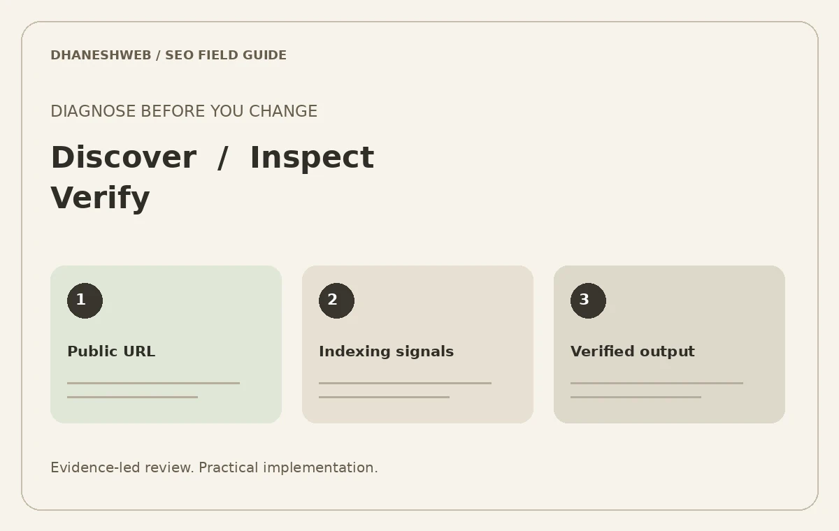 SEO planning and verification diagram
