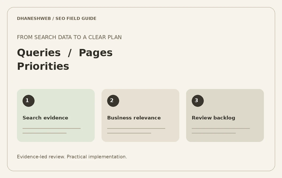 SEO planning and verification diagram