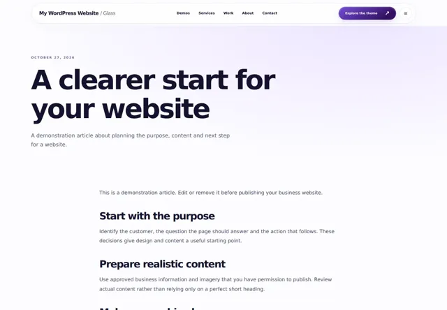 Single article desktop layout screenshot