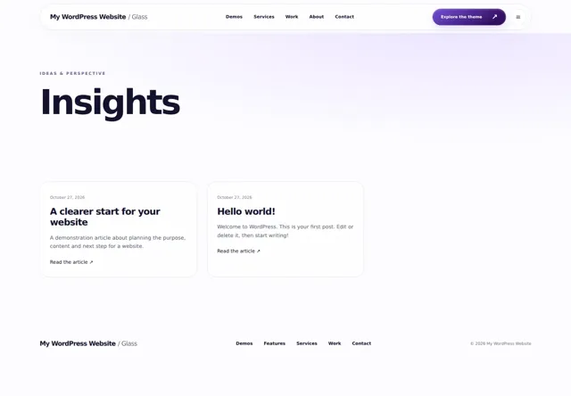 Blog / Insights desktop layout screenshot