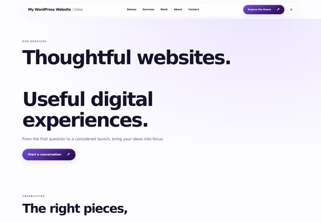 Services desktop layout screenshot
